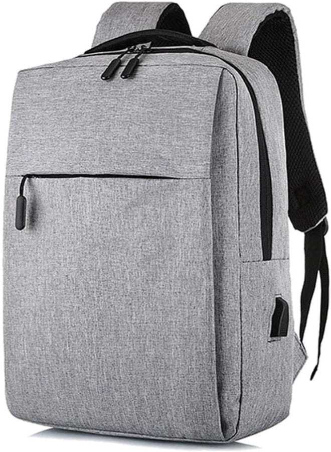 N/C FGXY Travel Laptop Backpack, Work Bag, Water-Repellent Daypack, 15.6 Inch Large Travel Computer Backpack with USB Charging Port,Work/Business/College/Men/Women (Grey)